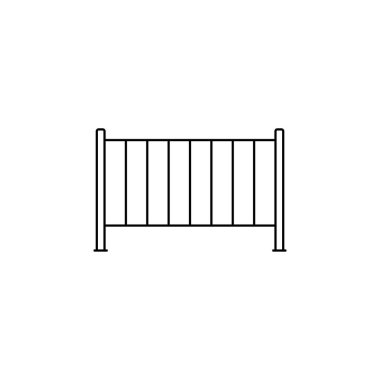 Bebek karyolası ikonu arka planda izole edilmiş. Infographic için bebek karyolası taslak ikonu. Web tasarımı, mobil uygulama.