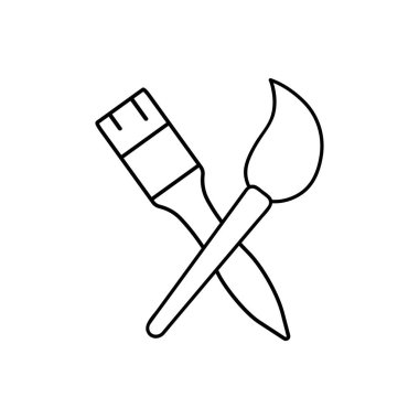 Çapraz boya fırçası simgesi beyaz arkaplanda izole edilmiş. Web tasarımı, mobil uygulama. Vektör çizimi. Bölüm 10