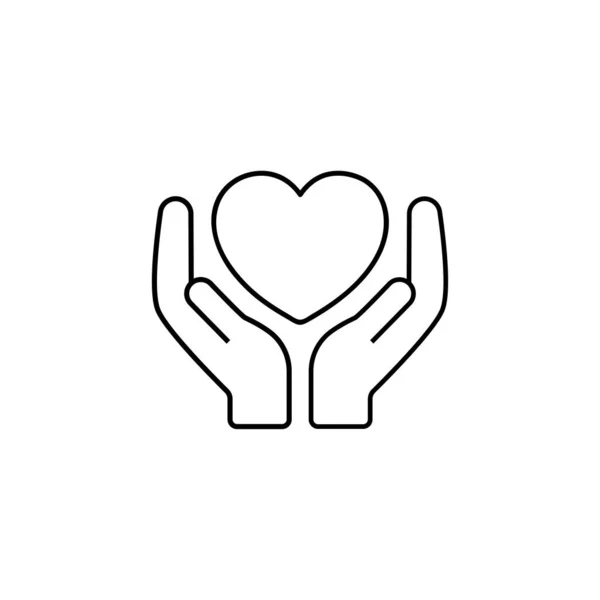 Χέρια Εικονίδιο Περίγραμμα Καρδιάς Γραμμικό Στύλ Για Mobile Concept Και — Διανυσματικό Αρχείο