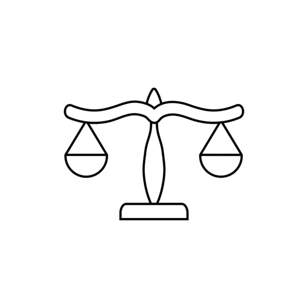 Значок Линии Масштаба Бизнес Правосудия Символ Вектор Изолированные Белом Фоне — стоковый вектор