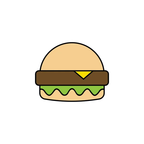 햄버거 아이콘 일러스트는 스타일로 채워져 음식의 아이콘 — 스톡 벡터
