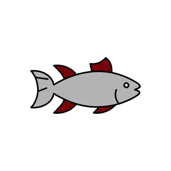 Modèle Icône Poisson Couleur Poisson Symbole Vecteur Signe Isolé Sur — Image vectorielle