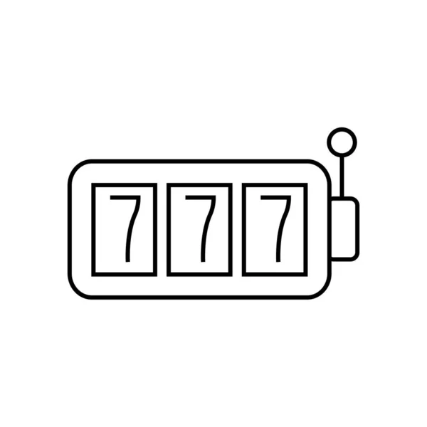 Slot Machine Pictogram Vector Slot Machine Symbool Lineair Stijlteken Voor — Stockvector