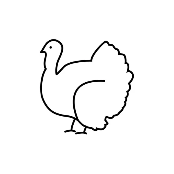 Icona Della Linea Tacchino Simbolo Illustrazione Logo Grafica Vettoriale Perfetta — Vettoriale Stock