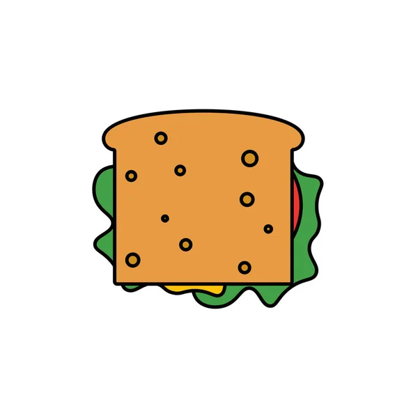 Sandwich Symbol Sandwich Farbsymbol Symbol Logoabbildung Perfekte Vektorgrafik — Stockvektor