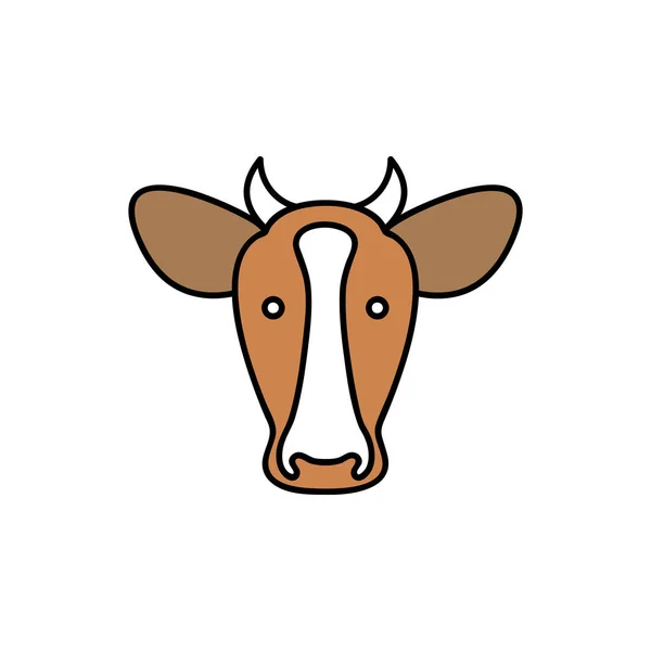 Коровья Голова Цвет Значка Вектор Изолирован Белом Фоне Символ Иллюстрация — стоковый вектор