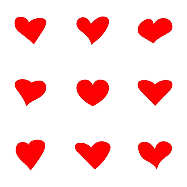 Красное Сердце Белом Фоне Символы Любви Веб Дизайн Мобильное Приложение — стоковый вектор