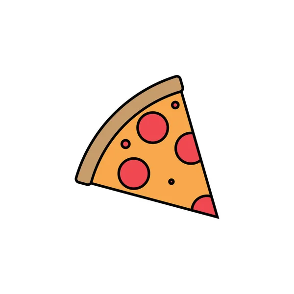 Ikon Pizza Dengan Warna Pizza Diisolasi Dengan Latar Belakang Putih Stok Vektor
