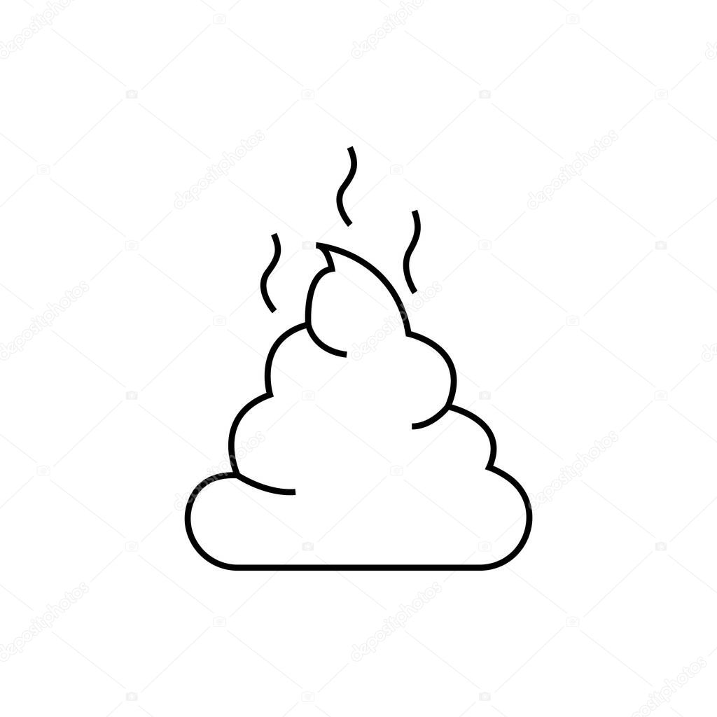Black line Shit icon isolated on white background. Vector Illustration. Pixel perfect vector graphics