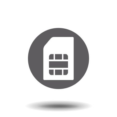 Sim kart vektör simgesi, mikro çip sembolü. Web sitesi veya mobil uygulama için modern, basit düz vektör çizimi