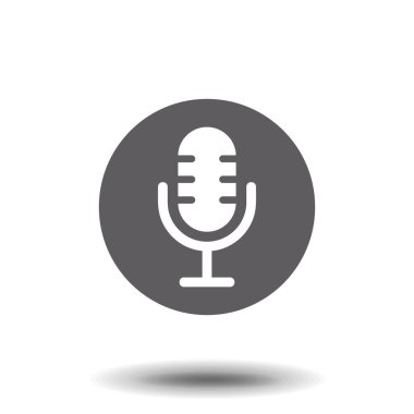 Mikrofon Simgesi düz tasarımı