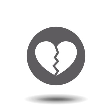 Arka planda izole edilmiş, modaya uygun, kırık kalp simgesi. Web sitesi tasarımınız için kırık kalp simgesi sayfa sembolü