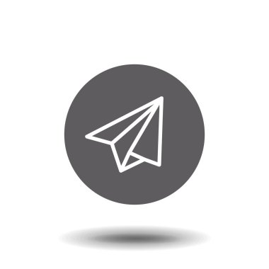 Uçak kağıdı işareti, simge kağıt uçak vektör çizimi