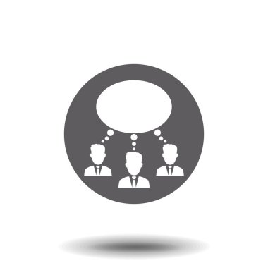 İnsanlar ve konuşma bulut vektörü simgesi.