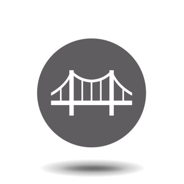 Köprü simgesi vektörü. Bina sembolü. Mimari resim, düz vektör işareti. Grafik ve web tasarımı için basit vektör çizimi.