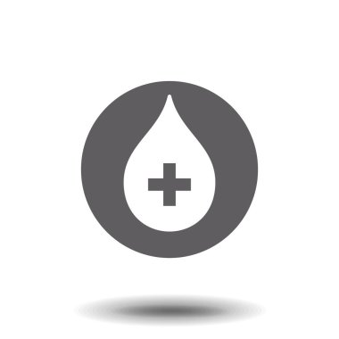 Bağış konsepti. Düz kan damlası izole edildi. Grafik için basit vektör çizimi. EPS 10