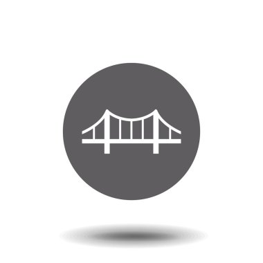 Köprü simgesi vektörü. Bina sembolü. Mimari resim, düz vektör işareti. Grafik ve web tasarımı için basit vektör çizimi.