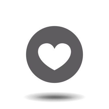 Kalp vektör ikonu, aşk sembolü. Sevgililer Günü işareti, beyaz arka planda izole edilmiş amblem, grafik ve web tasarımı için düz stil, logo. EPS10