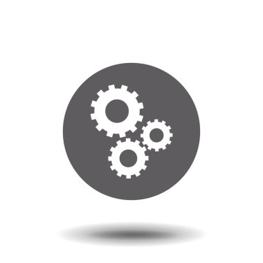 dişli simge vektör, düz tasarım en iyi vektör simgesi