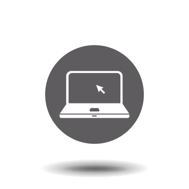 Dizüstü bilgisayar düz simge vektörü