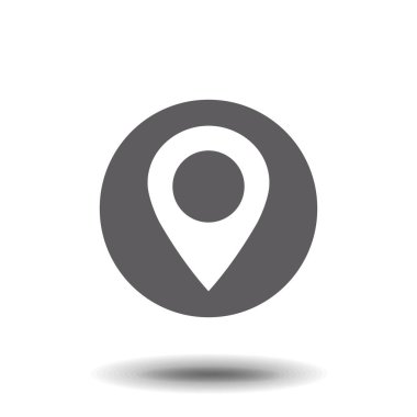 Harita işaretleyici simge vektör, siyah nokta