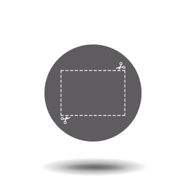 Kupon dikdörtgen şekli makas vektör ile dışarı bir kesim gösteren resim.