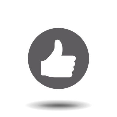 Beyaz arkaplanda izole edilmiş ikon vektör çizimi gibi. Parmak yukarı işareti.