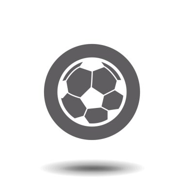 Futbol topu ikonu. Arka planda düz vektör çizimi. EPS 10