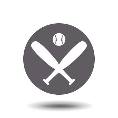 Düz stil beysbol ikonu izole edildi. Tasarımın için, logo. Vektör illüstrasyonu.