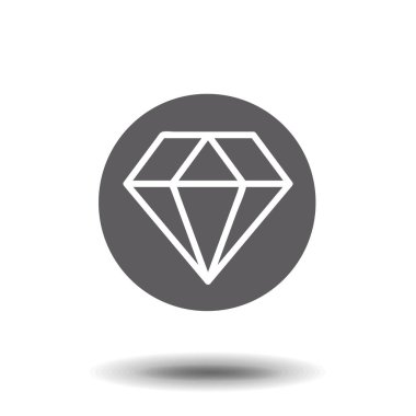 Elmas simge vektör. Basit düz sembolü. Beyaz arka plan üzerinde mükemmel siyah piktogram illüstrasyon.