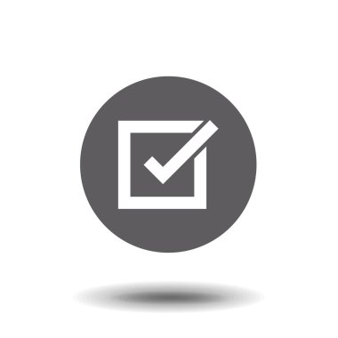 Onay işareti simgesini meydanında, vektör çizim çizimi