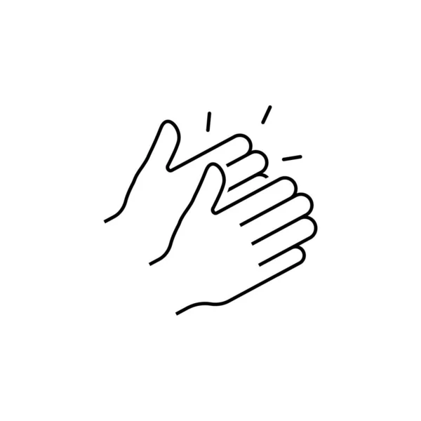 Clapping Hands Line Icon Clap Sign Victory Gesture Symbol Quality — Stock Vector