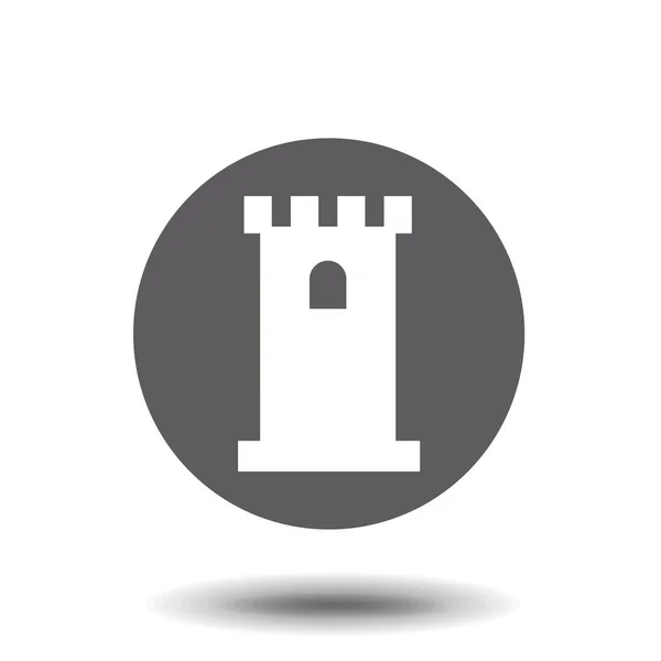 Burgturm Flache Vektorsymbole — Stockvektor