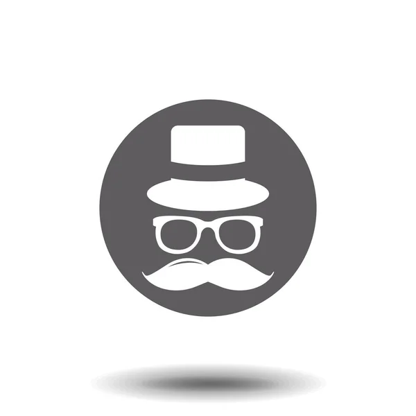 Homme Invisible Avec Lunettes Chapeau Icône Moustaches Illustration Vectorielle — Image vectorielle