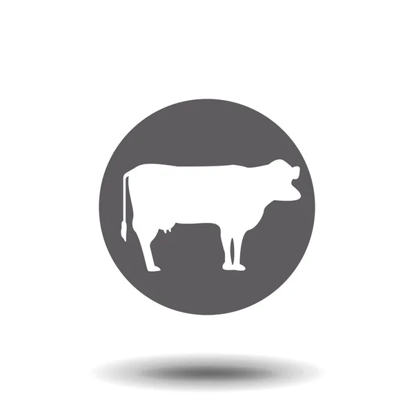 Simbolo Dell Icona Della Mucca Isolata Sfondo Pulito Elemento Kine — Vettoriale Stock