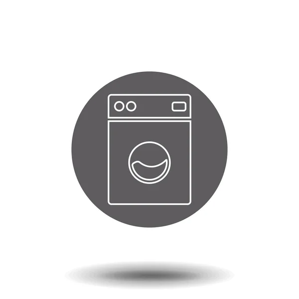 Wasmachine Pictogram Witte Achtergrond — Stockvector