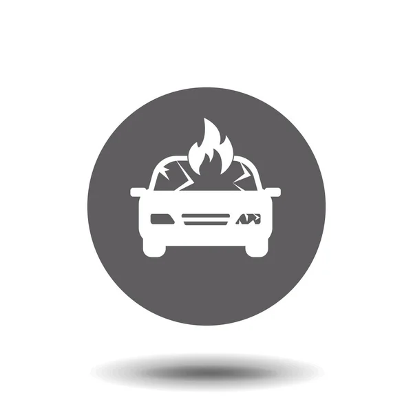 Burning Icono Del Coche Concepto Logotipo Del Coche Moda Burning — Vector de stock