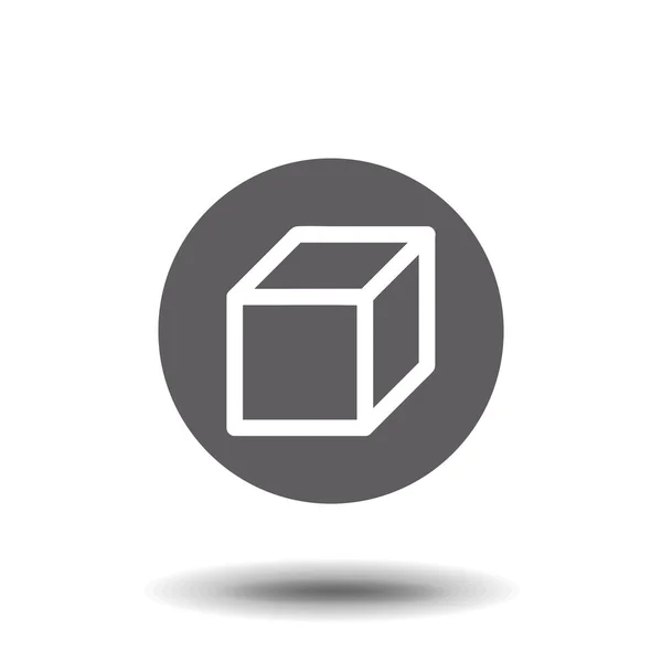 Ikona Vektoru Izometrické Krychle Čtvercový Znak Symbol Krabice Izolovaný Plochý — Stockový vektor