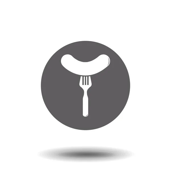 Sausage Fork Steam Simple Icon Vector Image — Stock Vector