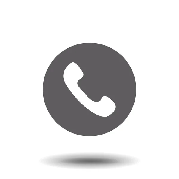 Gri arka plan üzerinde izole trendy düz stil telefon simgesini. Cep telefonu dalgaları simgesiyle. Telefon simgesi tasarım, logo, UI. Vektör çizim, Eps10.