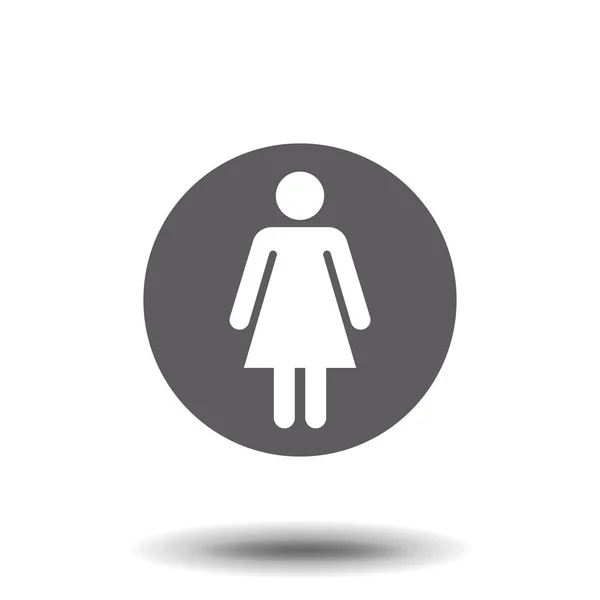 Frauenikone Vektorzeichensymbol Auf Weißem Hintergrund — Stockvektor