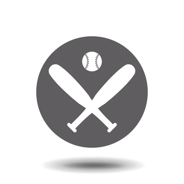 Baseball Ikon Platt Stil Isolerad För Din Design Logotyp Vektorillustration — Stock vektor