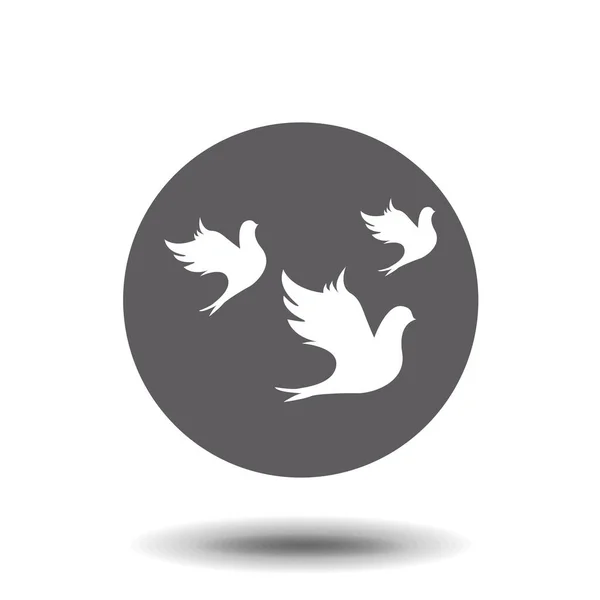 Pájaros Siluetas Plano Icono Vector — Vector de stock