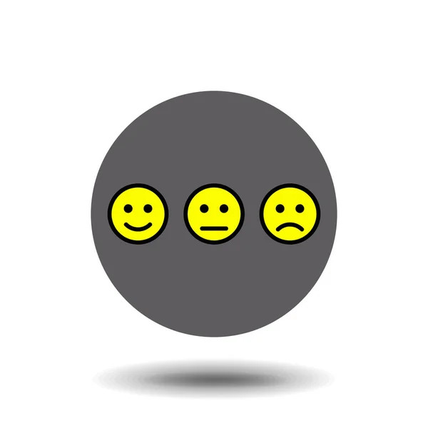 Gelbes Set Von Smileys Smileys Emoticons Symbol Positive Neutrale Und — Stockvektor