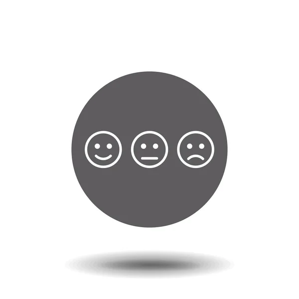 Smiley Emoticons Symbol Positiv Neutral Und Negativ Vektorisolierte Darstellung Unterschiedlicher — Stockvektor