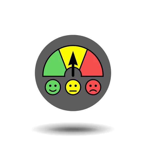 Skala Mit Pfeil Von Smileys Farbige Skala Der Emotionen Messgerät — Stockvektor