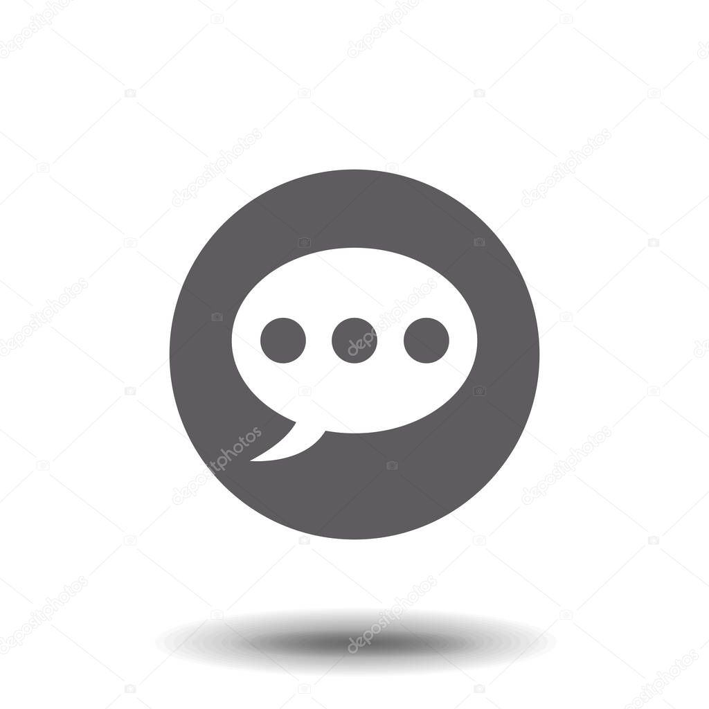 Chat Icon in trendy flat style isolated on grey background. Speech bubble symbol for your web site design, logo, app, UI. Vector illustration.