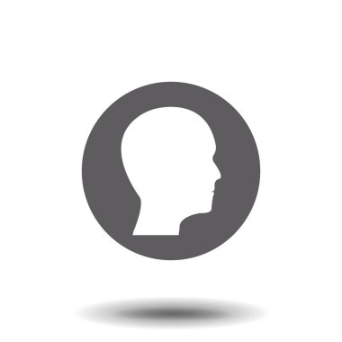 Beyaz arkaplan ikonu vektöründe izole edilmiş ağzı açık insan kafası ya da profil silueti