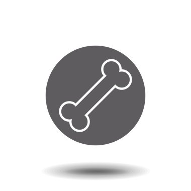 Kemik basit vektör simgesi. Kemiğin siyah beyaz çizimi, köpek maması..