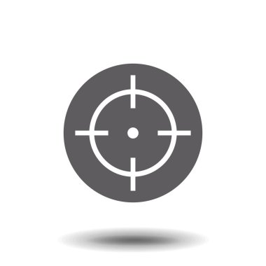 Hedef simgesi beyaz arkaplanda izole edildi, web tasarımı için vektör illüstrasyonu stili